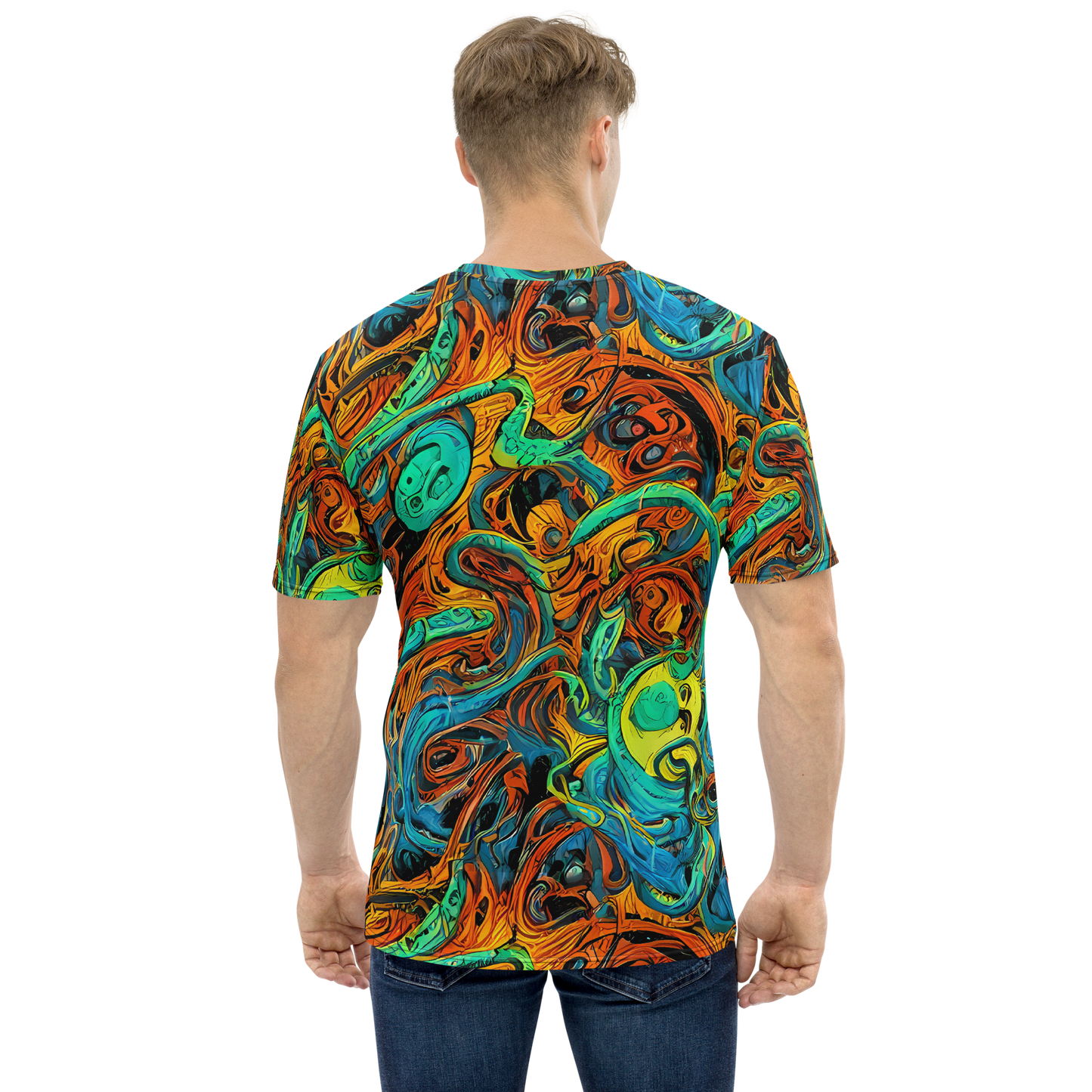 Men's Crew Neck T-Shirt - Flaming Mirage