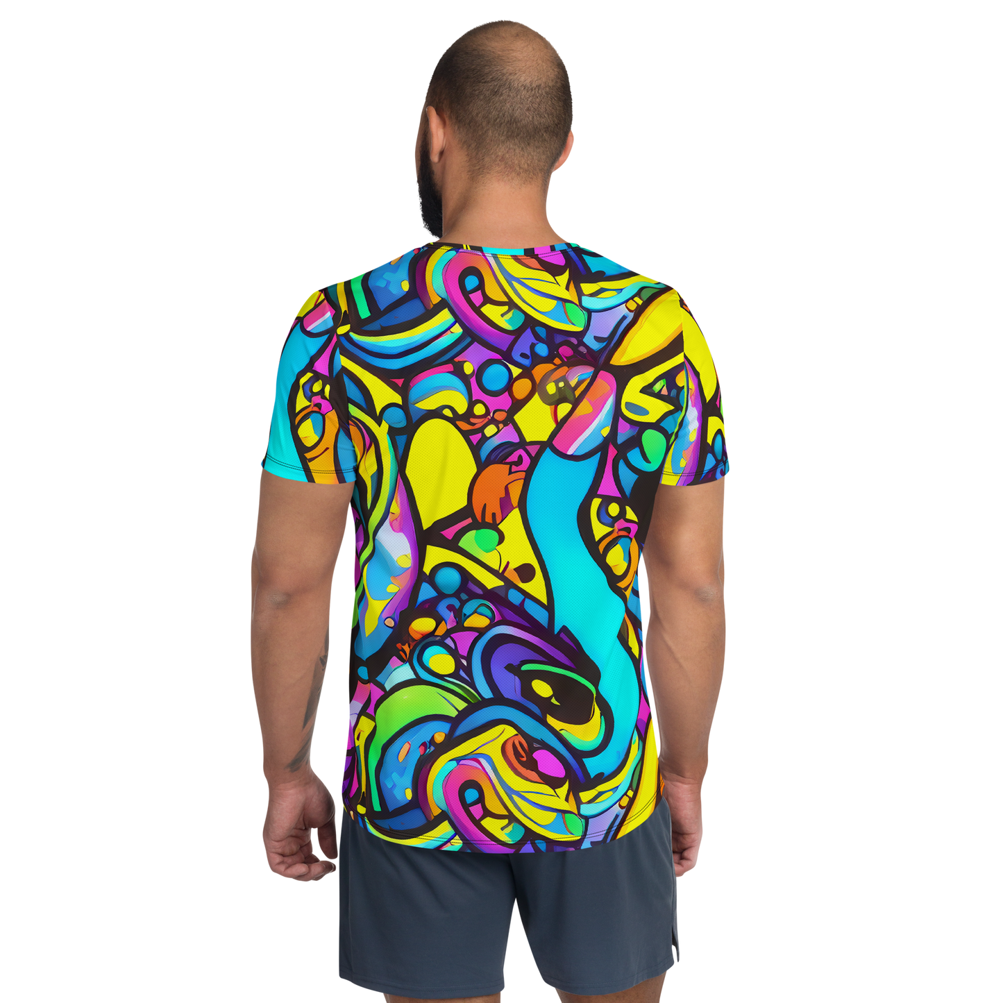 Men's Athletic T-Shirt - Kaleidoscopic Flow