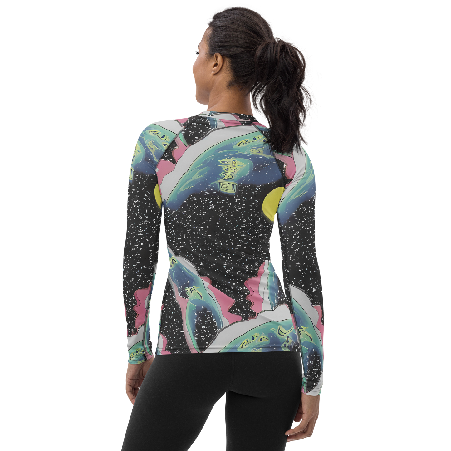 Women's Rash Guard - Lunar Waves