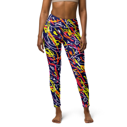 Yoga Leggings - Neon Currents