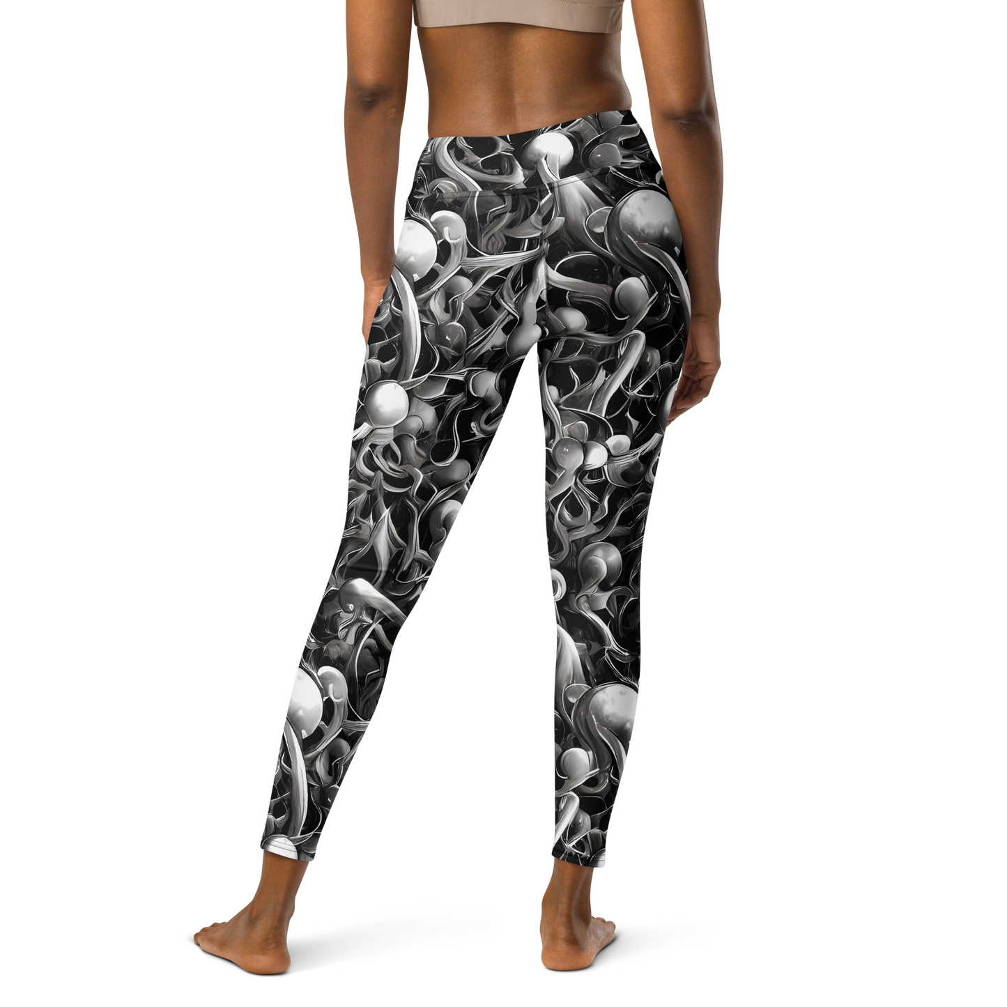 Yoga Leggings - Fluid Monochrome