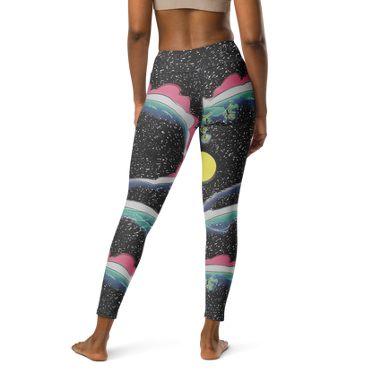 Yoga Leggings - Lunar Waves