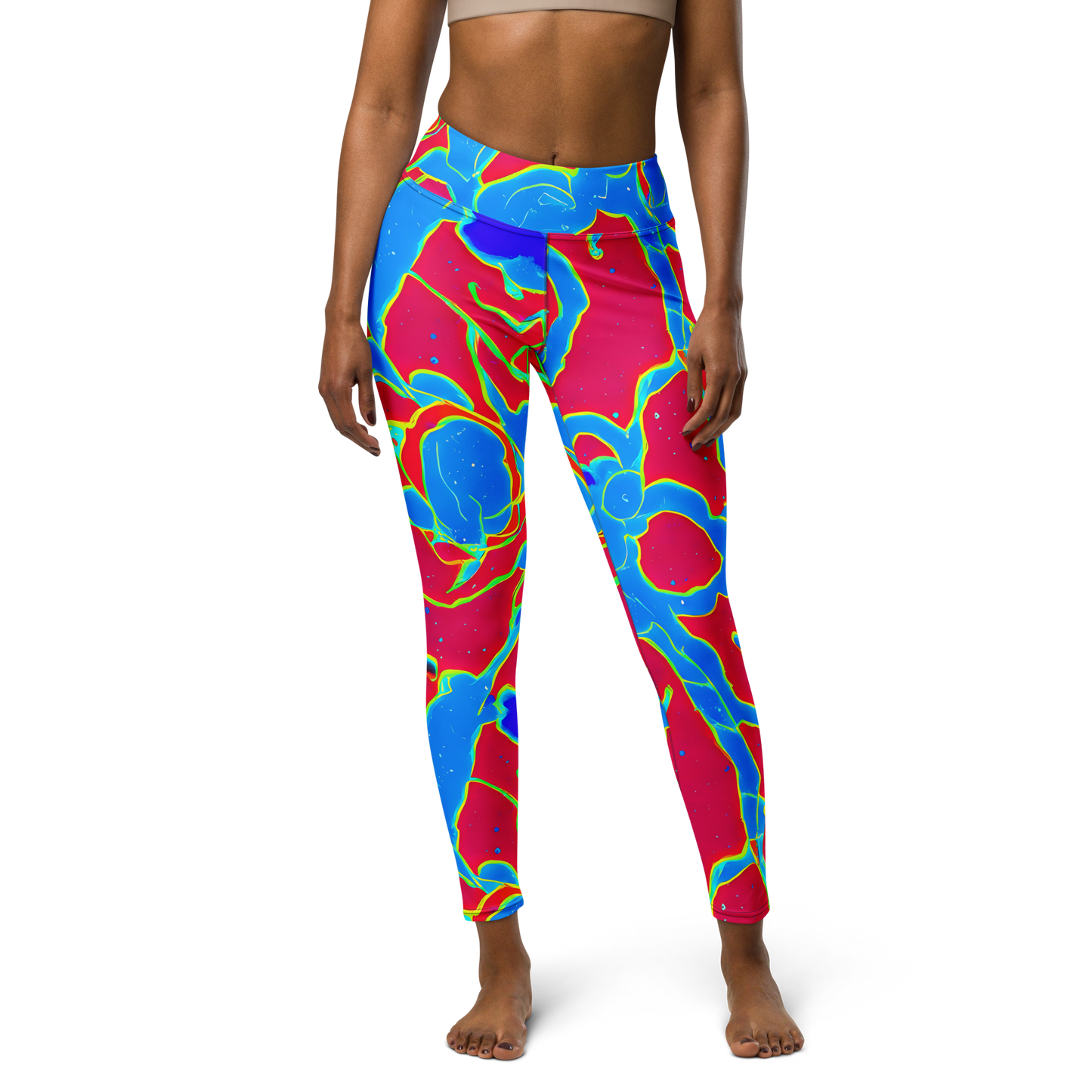 Yoga Leggings - Electric Bloom