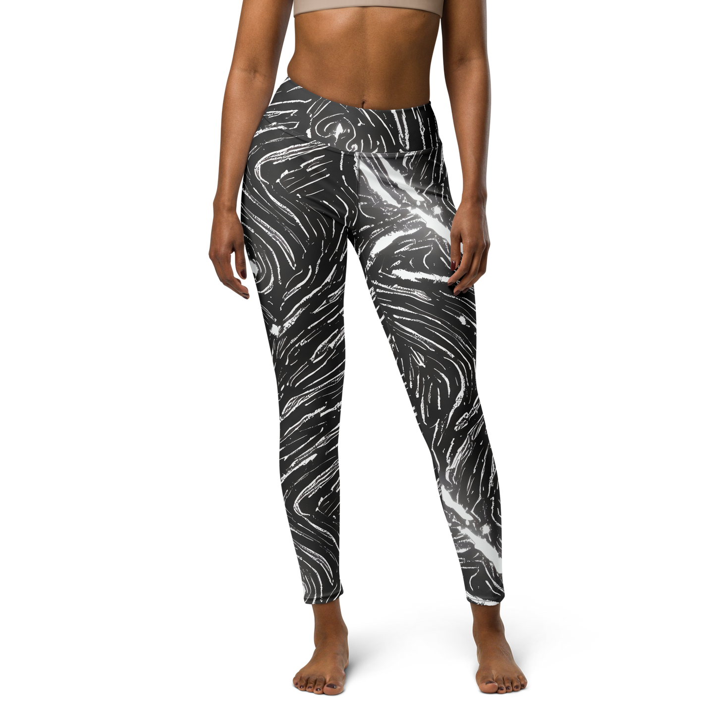 Yoga Leggings - Silver Swirl