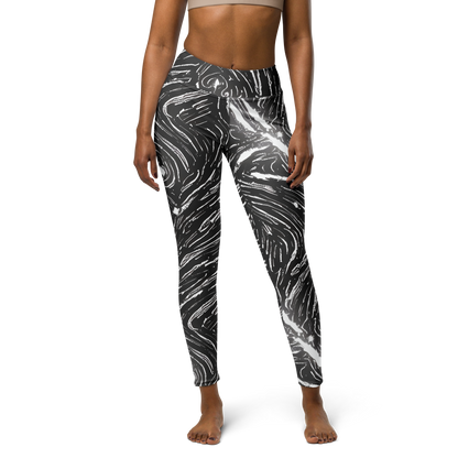 Yoga Leggings - Silver Swirl