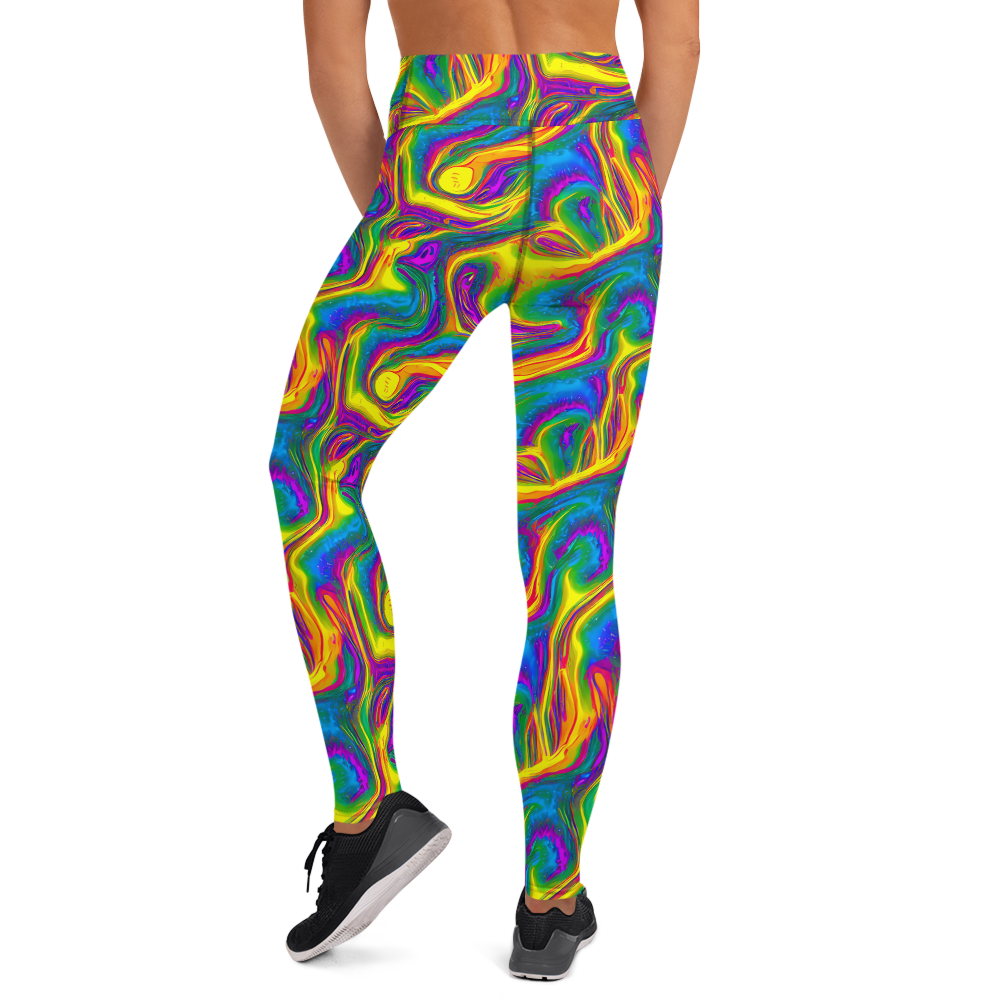 Yoga Leggings - Electric Aurora