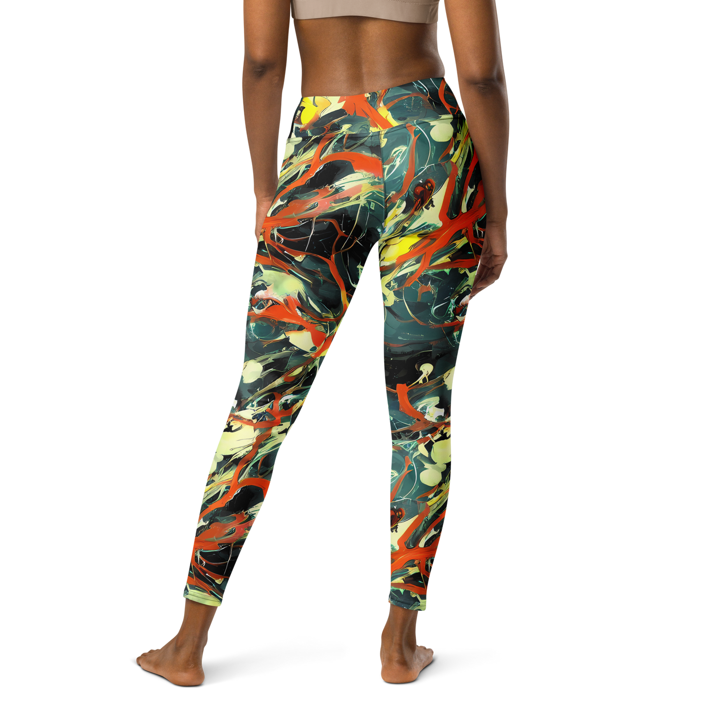 Yoga Leggings - Fluid Firestorm