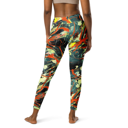 Yoga Leggings - Fluid Firestorm