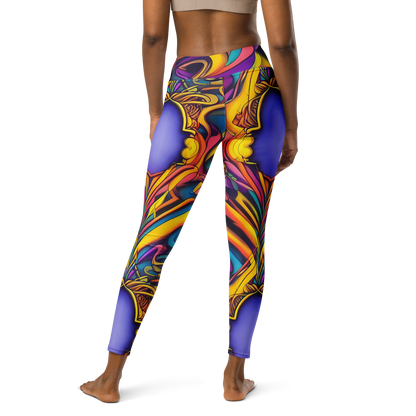 Yoga Leggings - Pre-Raphaelite Wave