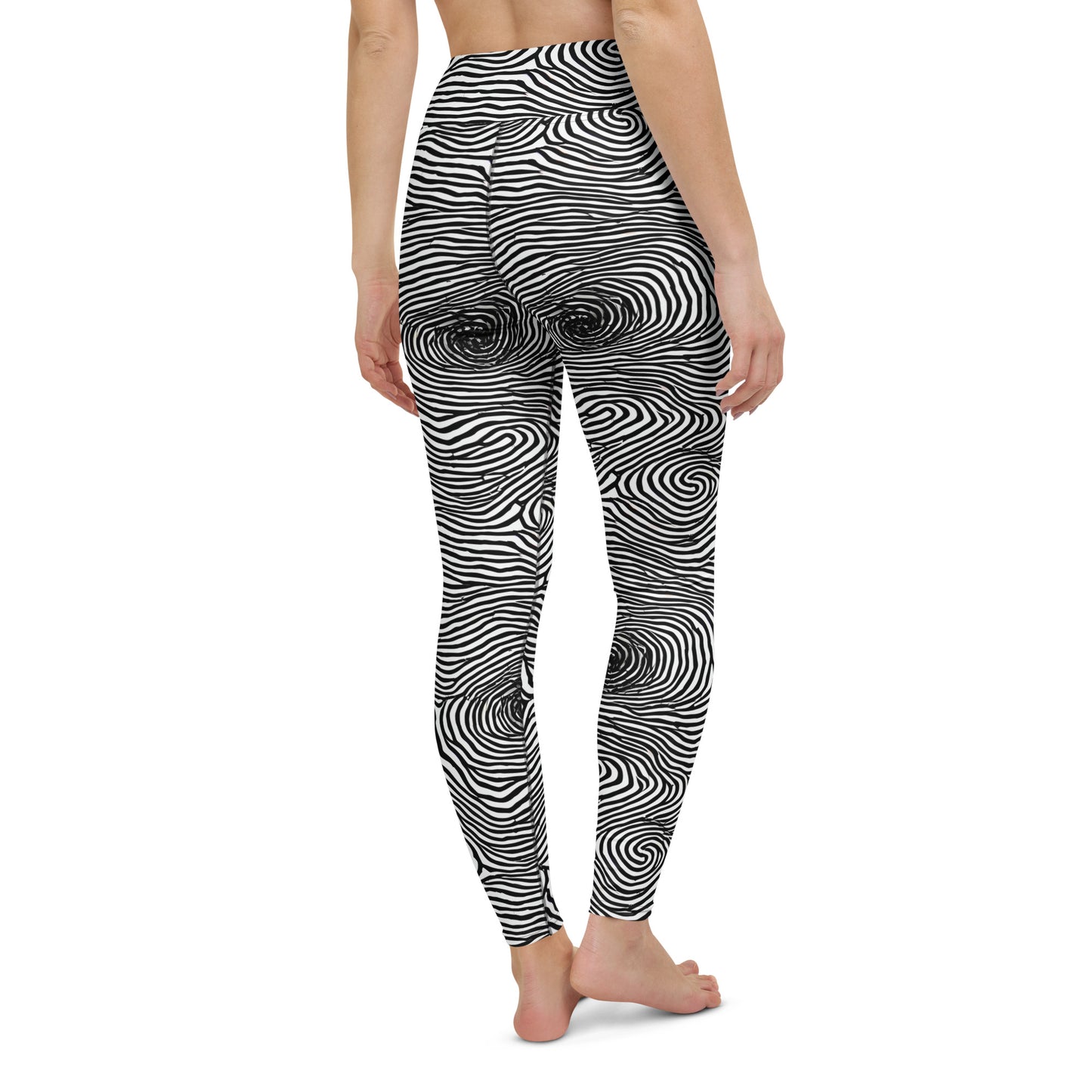 Yoga Leggings - Black And White Rhapsody