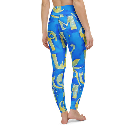 Yoga Leggings - Golden Glyphs