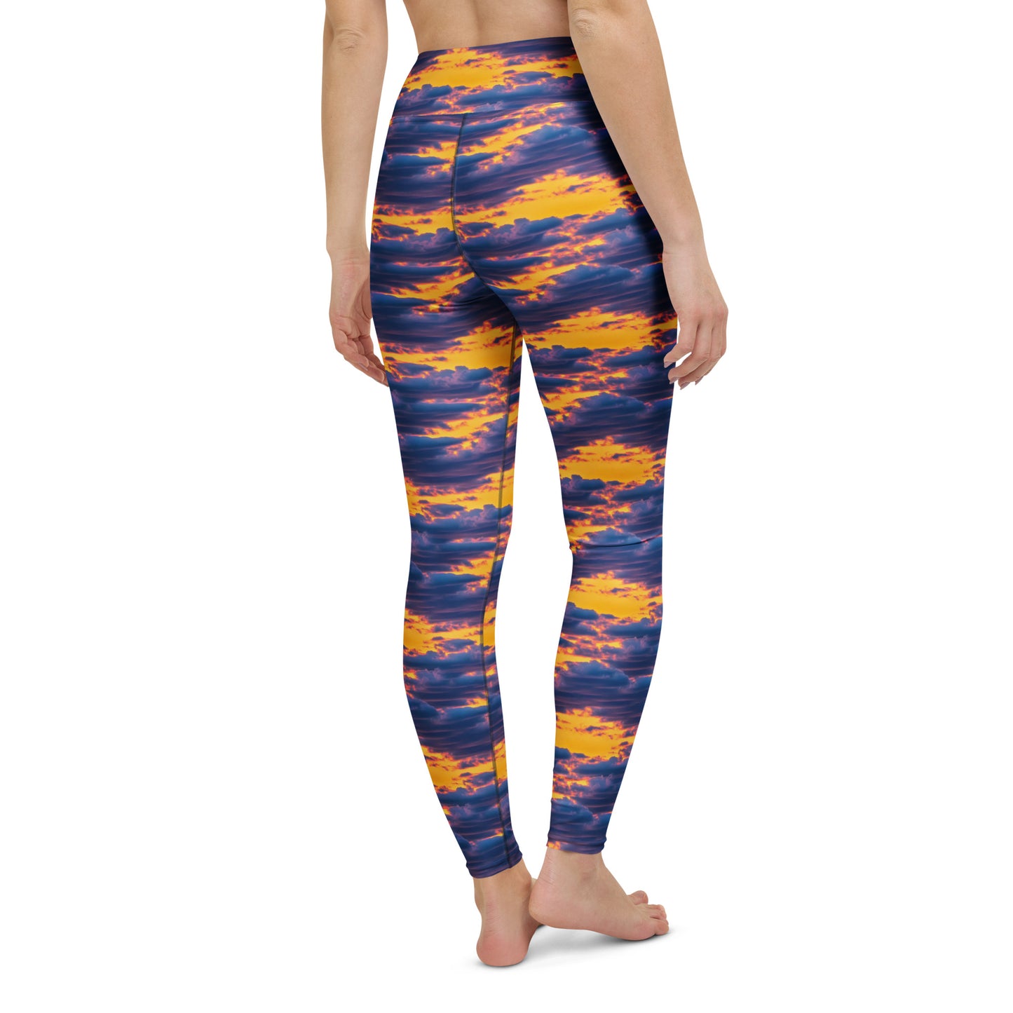 Yoga Leggings - Aubergine Clouds