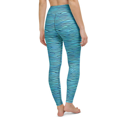 Yoga Leggings - Aqua Drift