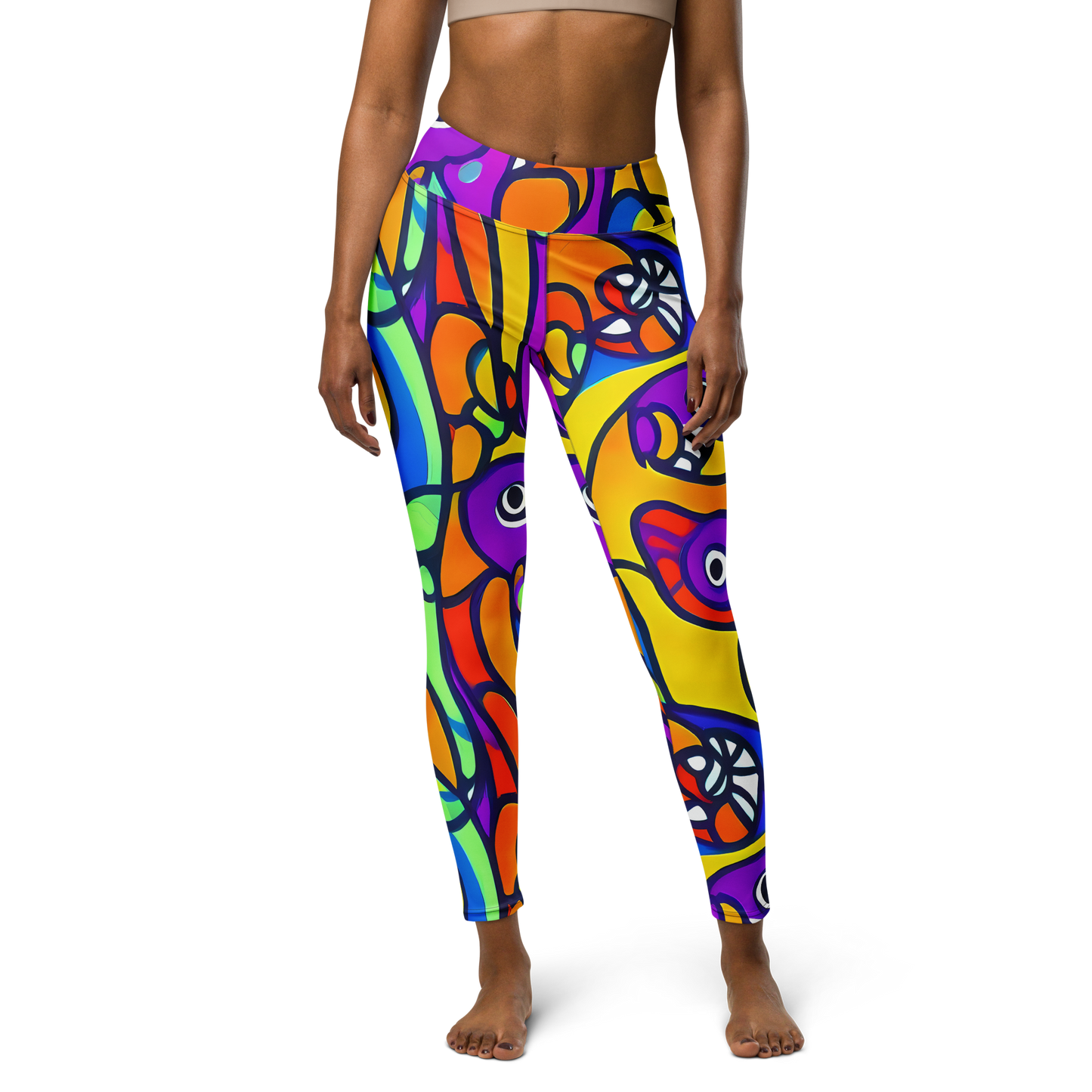 Yoga Leggings - Kaleido Fish