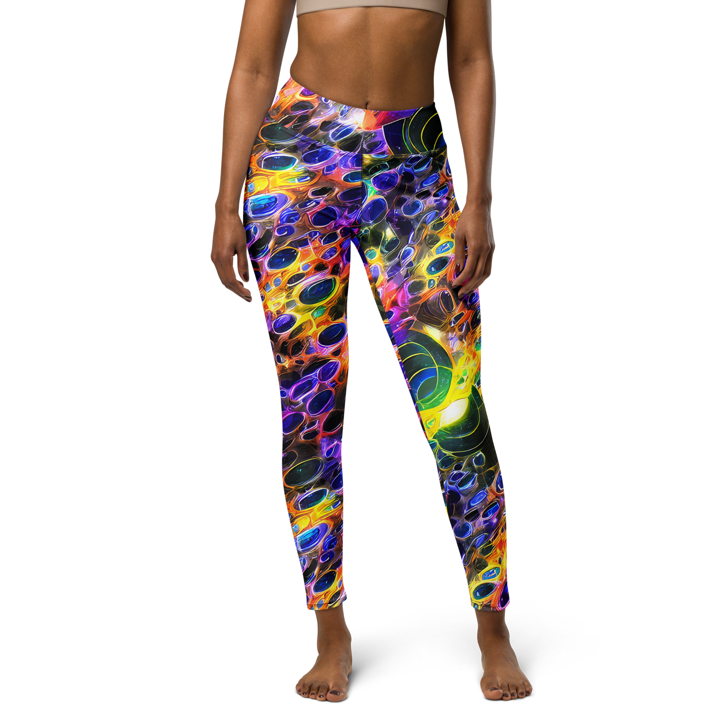 Yoga Leggings - Neon Orbits