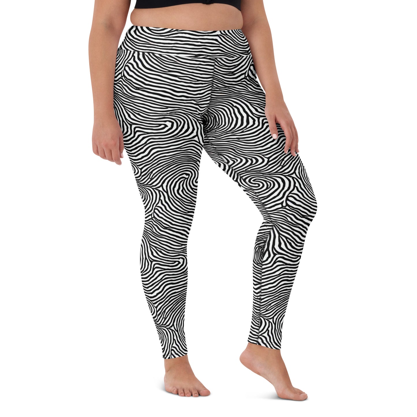 Yoga Leggings - Black And White Rhapsody