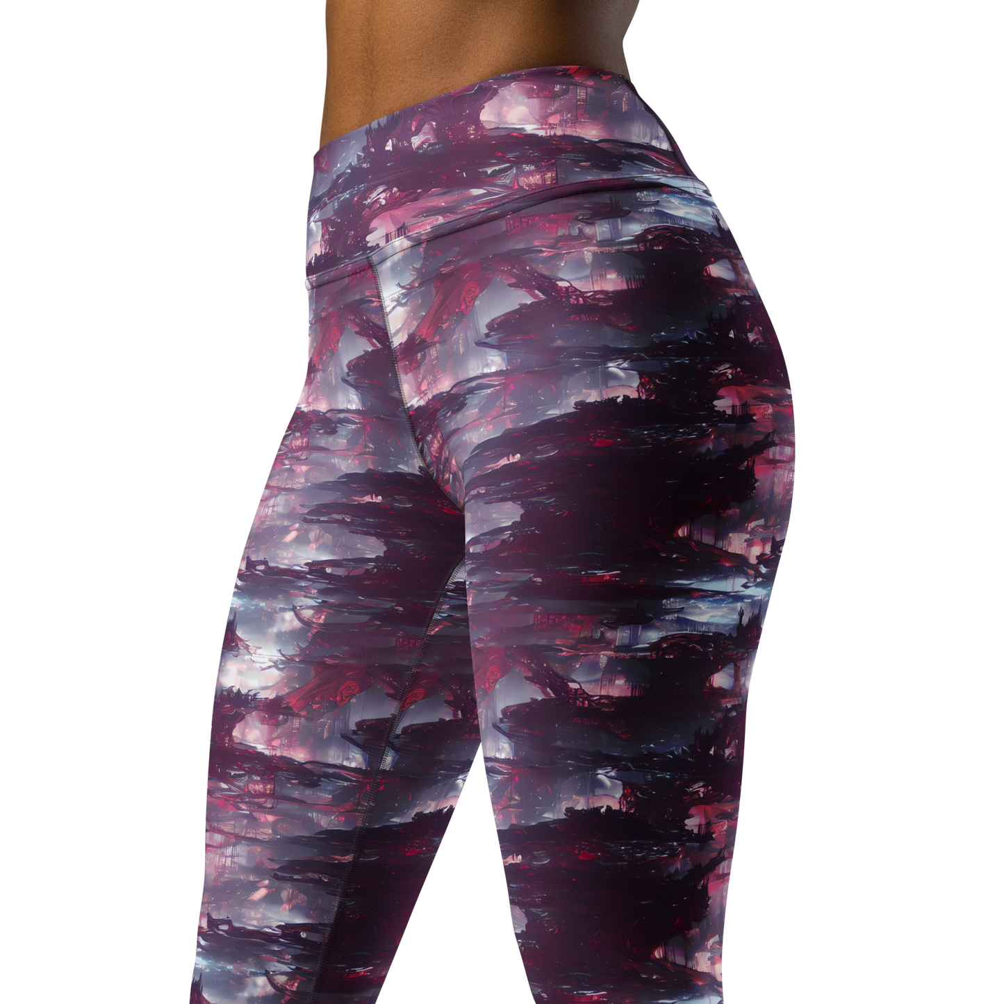 Yoga Leggings - Twilight Fortresses