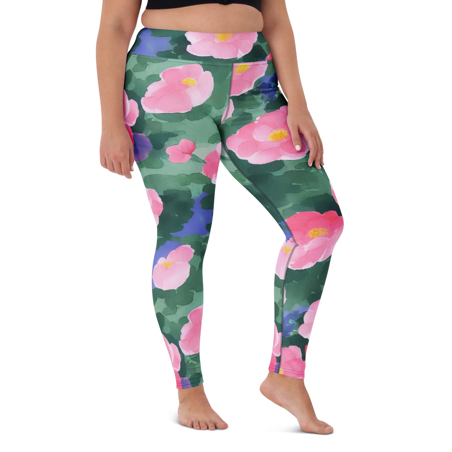 Yoga Leggings - Pink Blossom Serenade