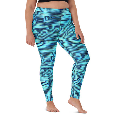 Yoga Leggings - Aqua Drift