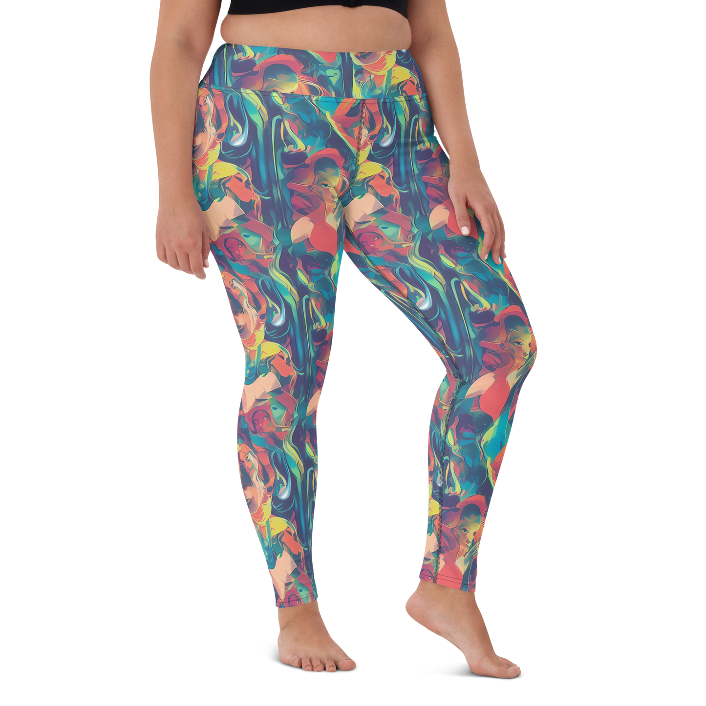 Yoga Leggings - Neon Aurora