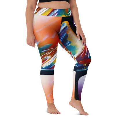 Yoga Leggings - Brushstroke Symphony
