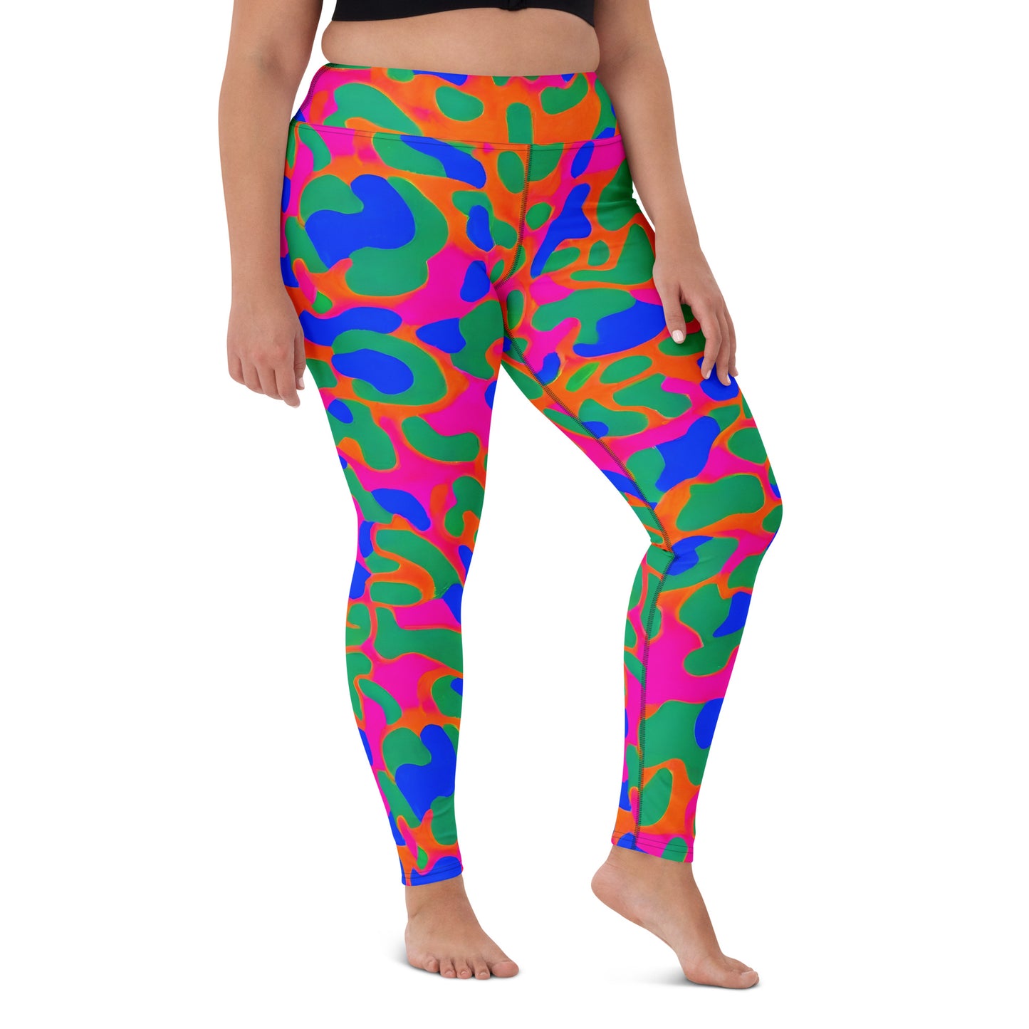 Yoga Leggings - Fluorescent Camouflage