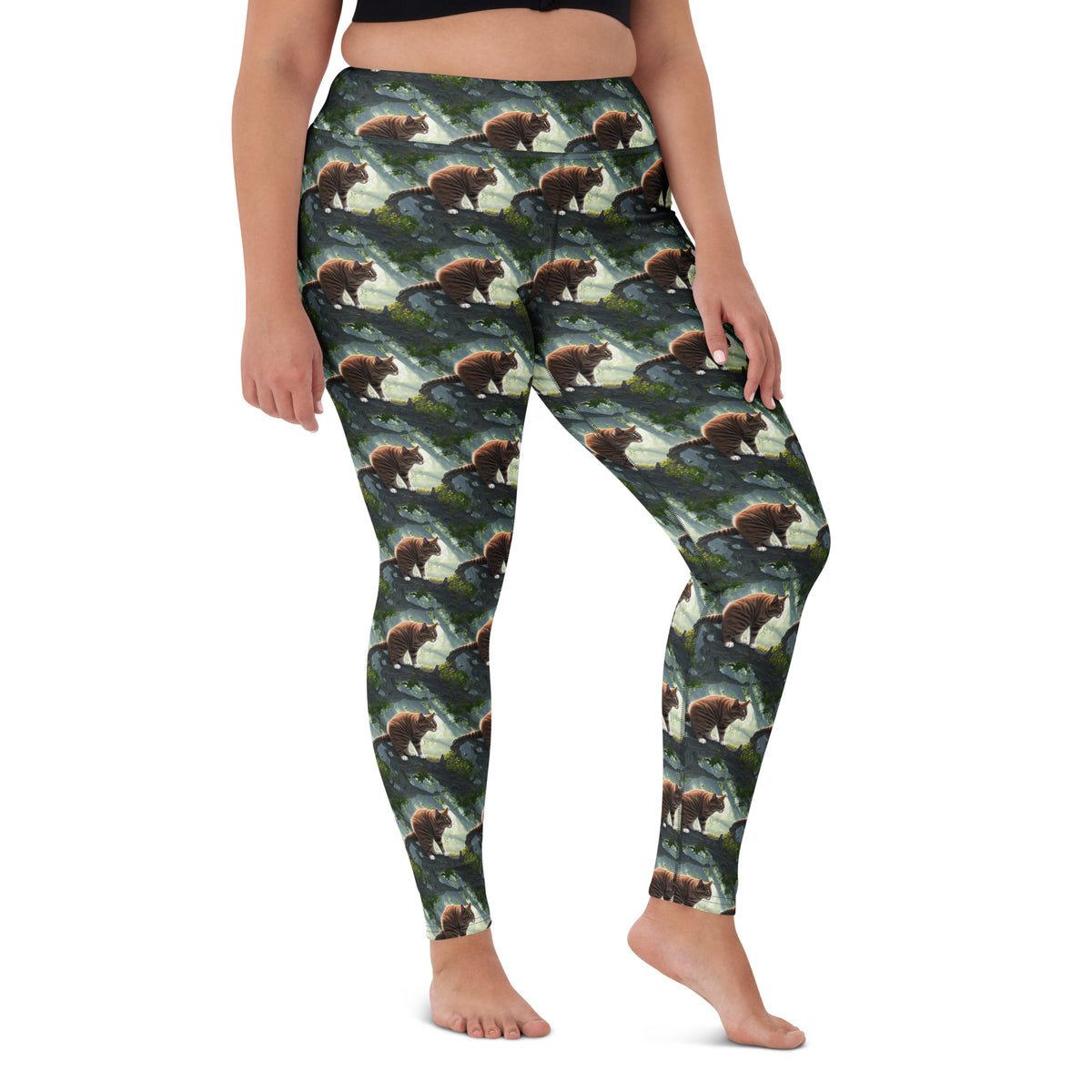 Yoga Leggings - Whiskered Enigma
