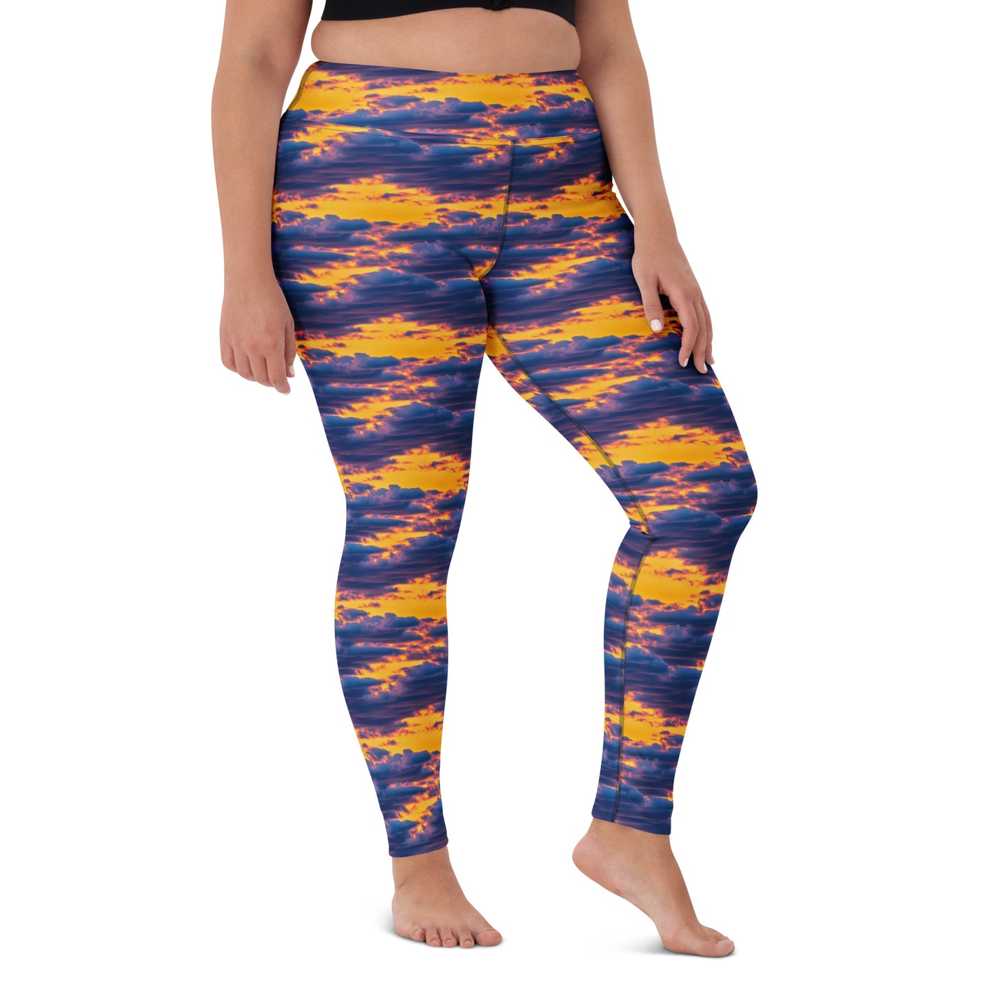 Yoga Leggings - Aubergine Clouds
