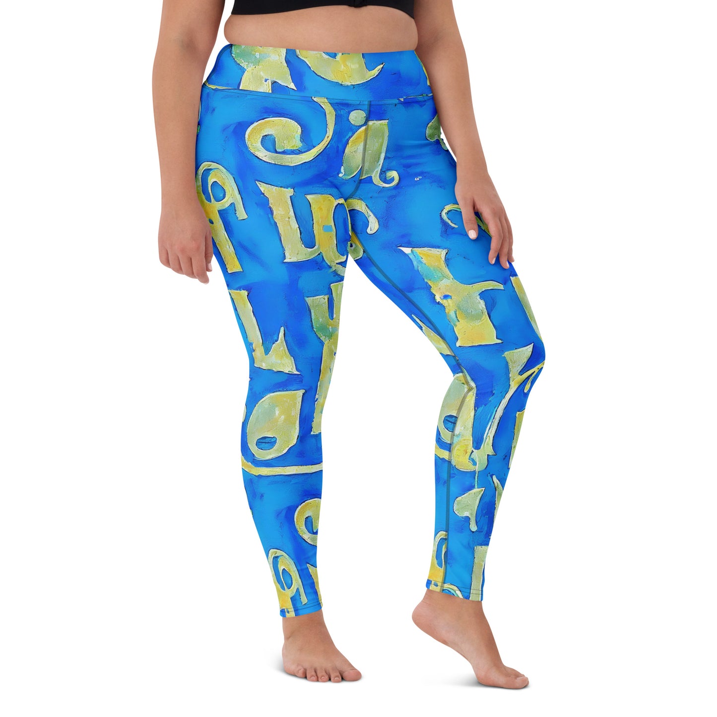 Yoga Leggings - Golden Glyphs