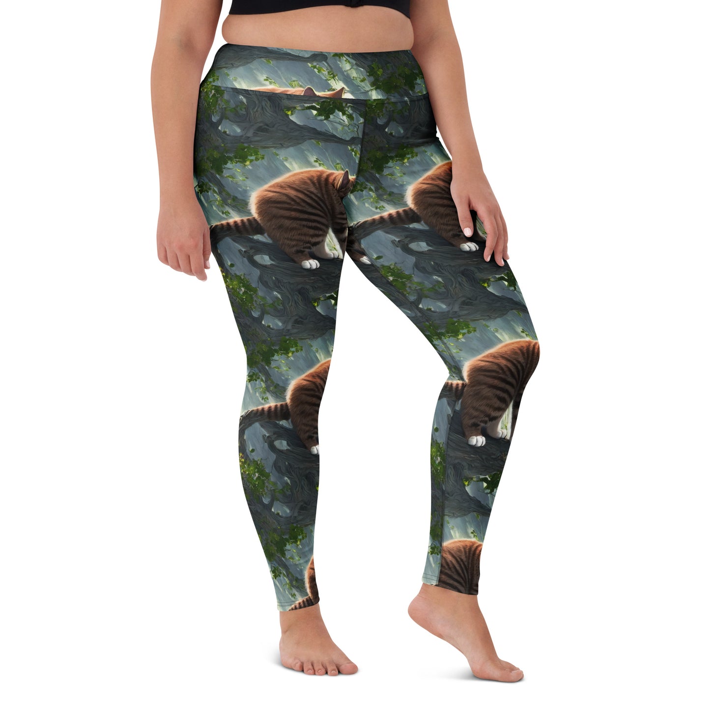 Yoga Leggings - Whiskered Enigma