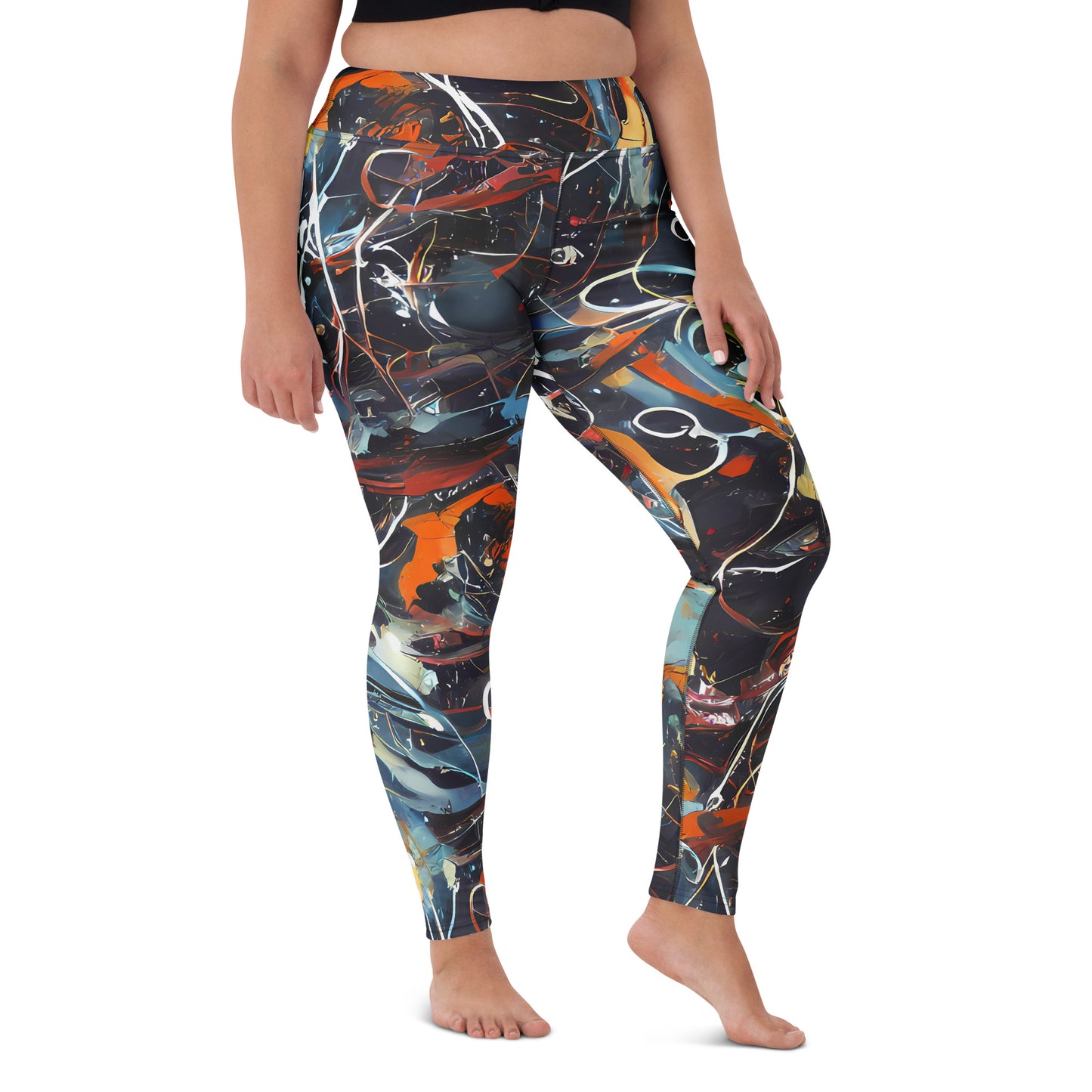 Yoga Leggings - Neo-Splash Labyrinth