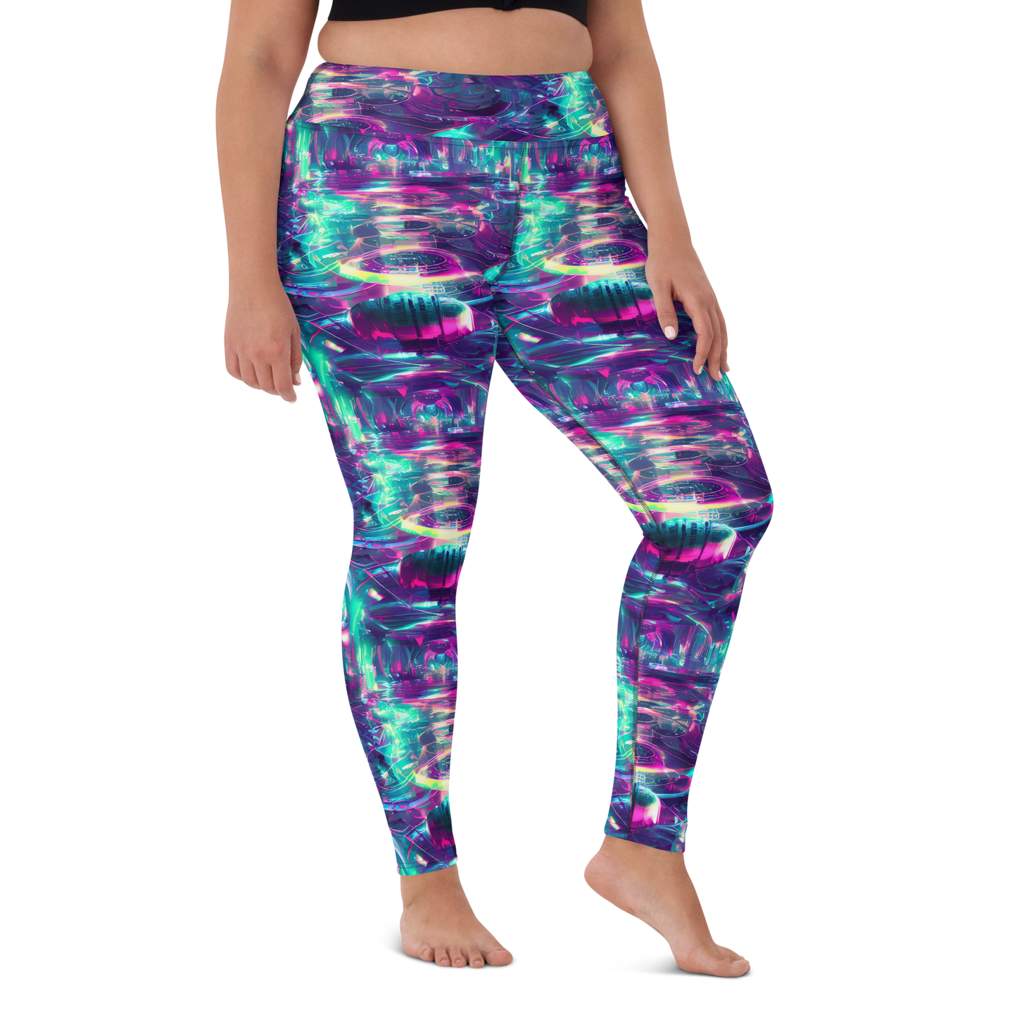 Yoga Leggings - Synthwave Surge