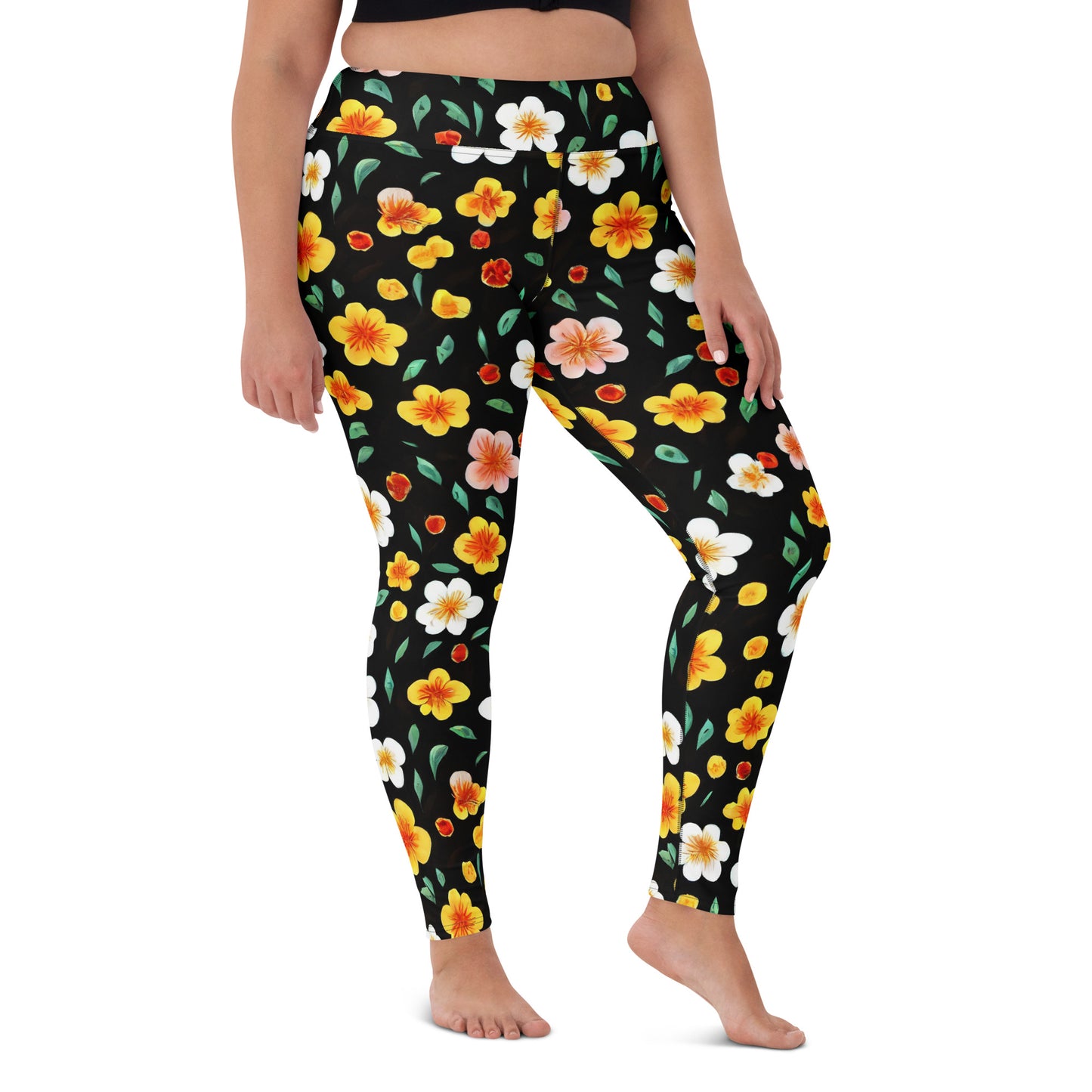 Yoga Leggings - Sunlit Blossoms