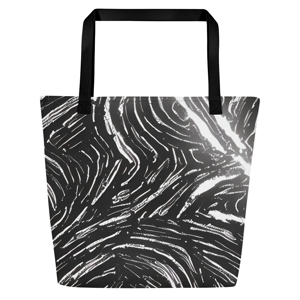 Large Tote Bag w/ Pocket - Silver Swirl