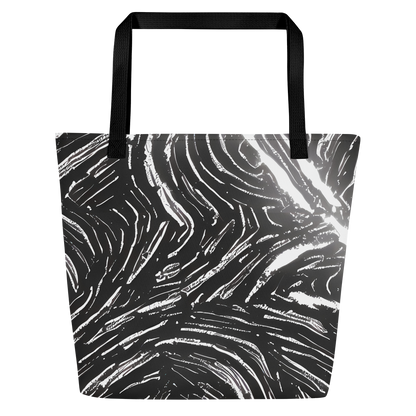 Large Tote Bag w/ Pocket - Silver Swirl