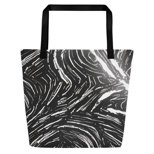 Large Tote Bag w/ Pocket - Silver Swirl