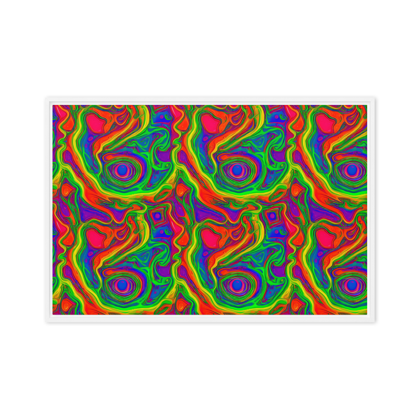 Framed Canvas - Psychedelic Waves