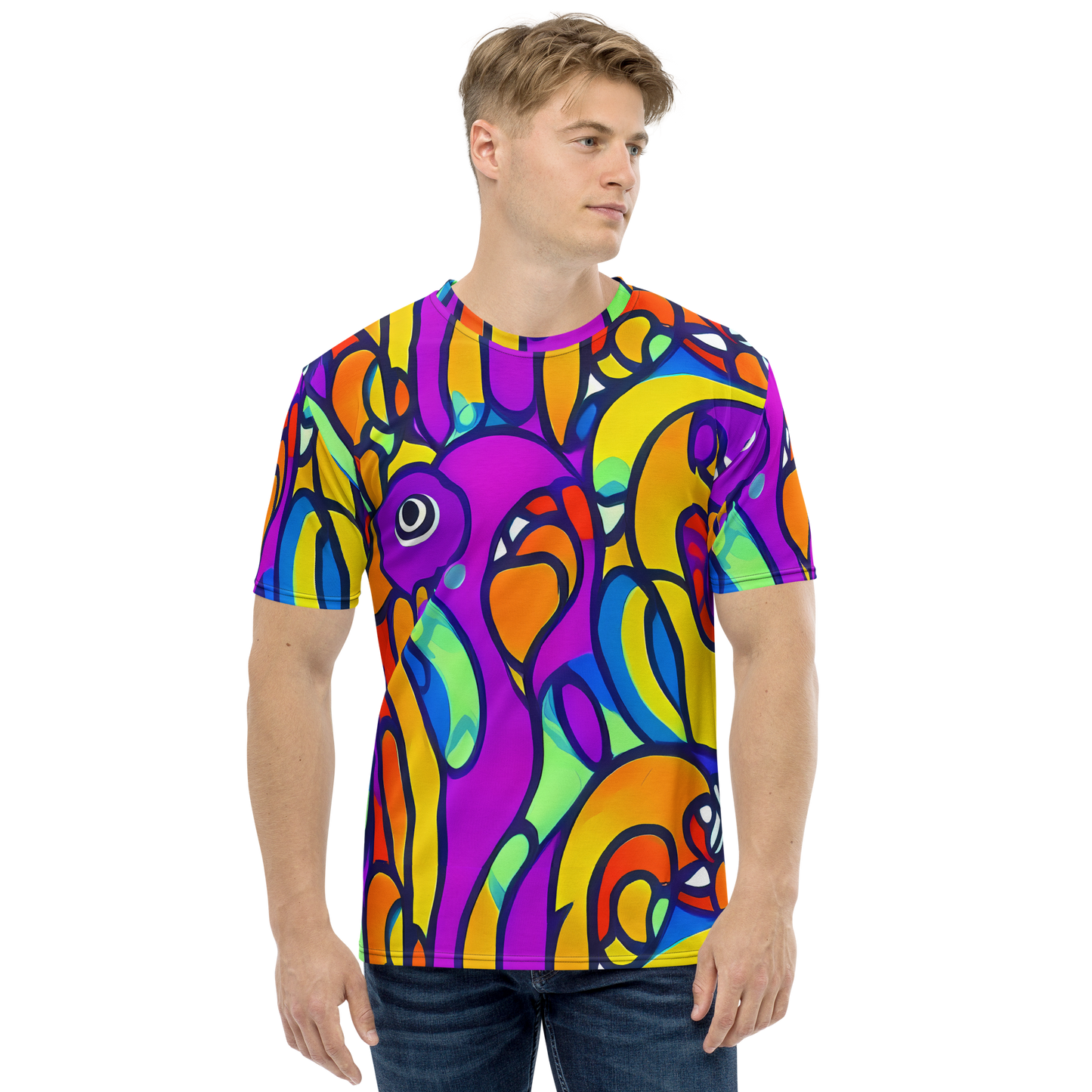 Men's Crew Neck T-Shirt - Kaleido Fish