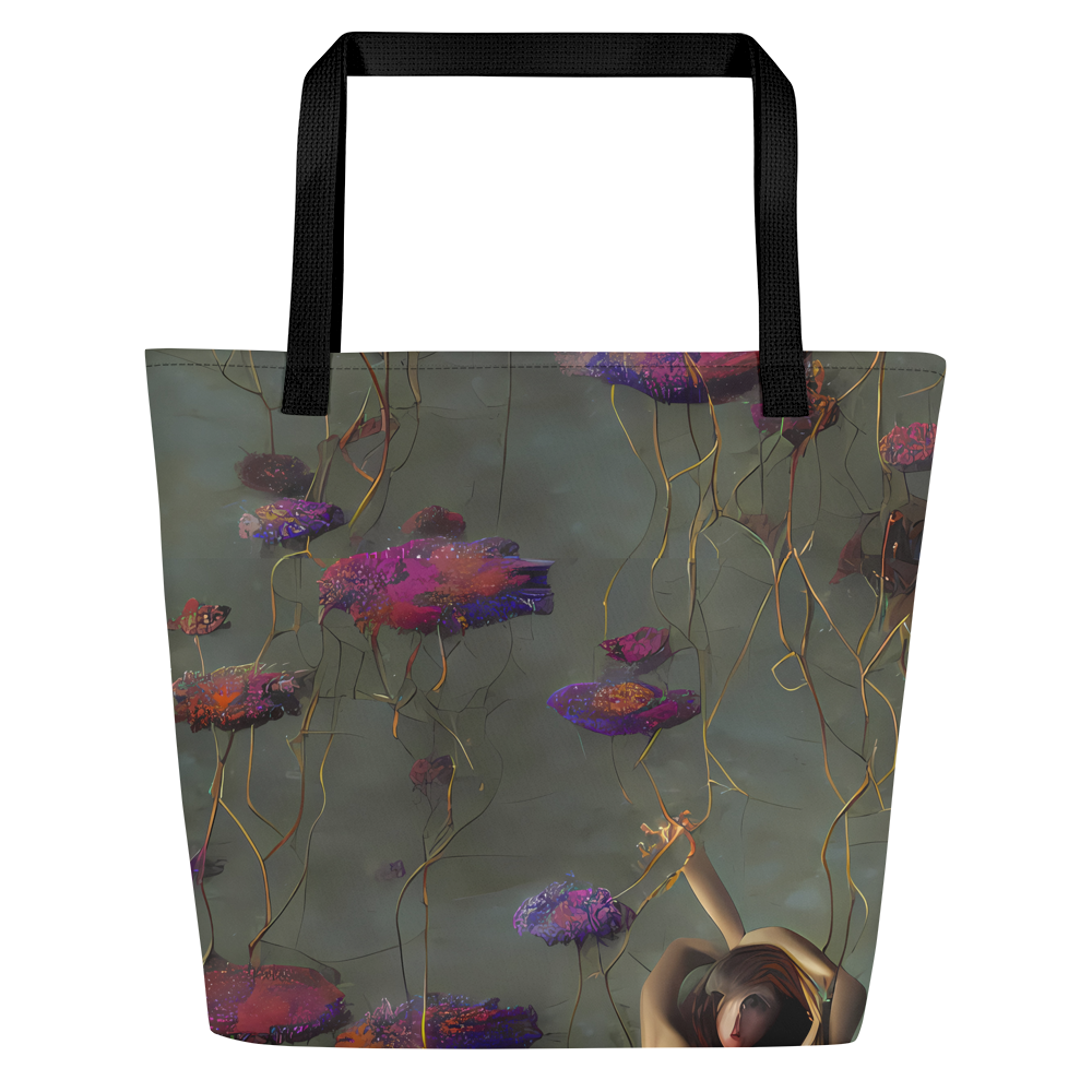 Large Tote Bag w/ Pocket - Ethereal Bloom