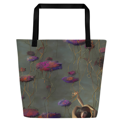 Large Tote Bag w/ Pocket - Ethereal Bloom