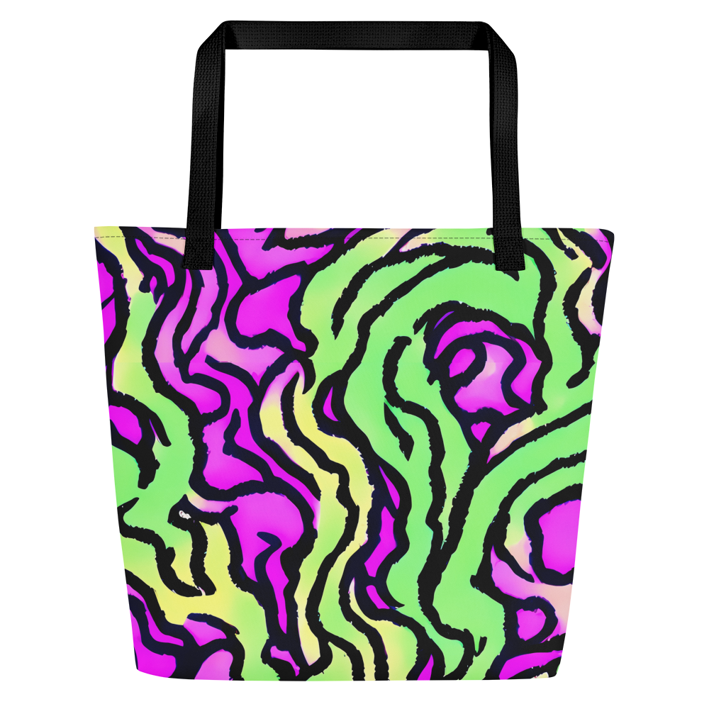 Large Tote Bag w/ Pocket - Mintchine Maze