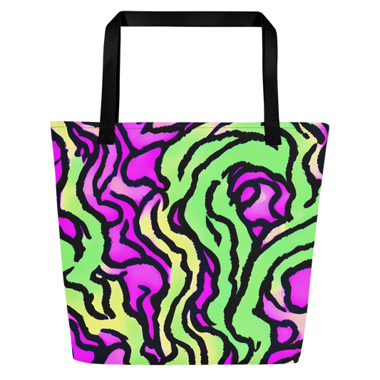 Large Tote Bag w/ Pocket - Mintchine Maze