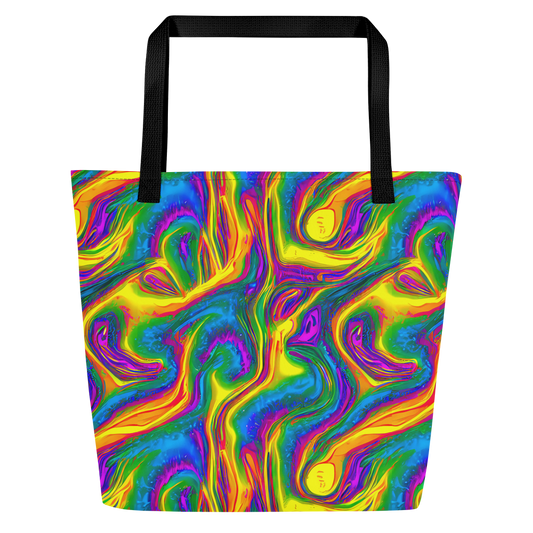 Large Tote Bag w/ Pocket - Electric Aurora