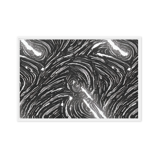 Framed Canvas - Silver Swirl