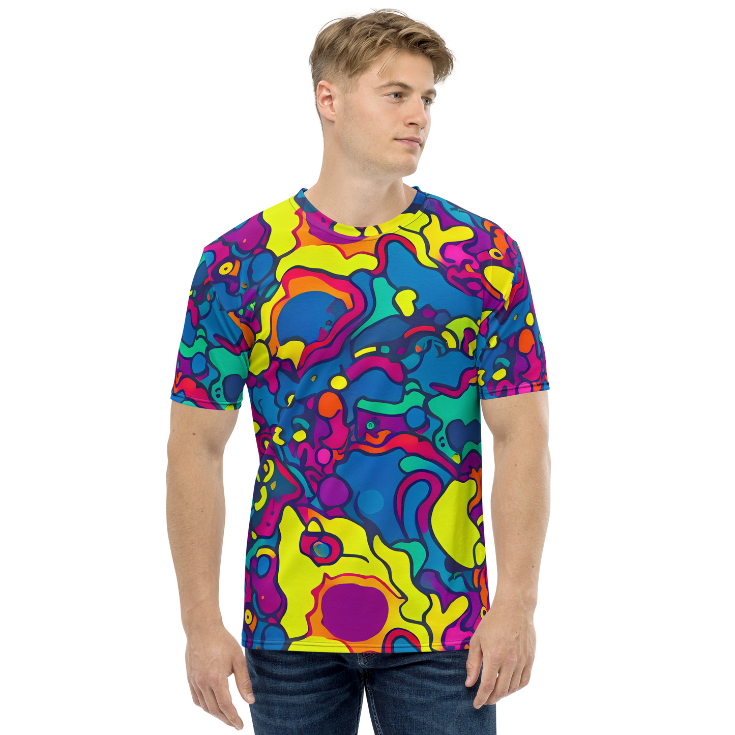 Men's Crew Neck T-Shirt - Colorful Chaos