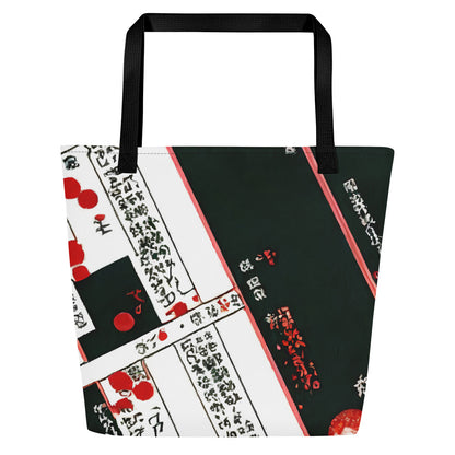 Large Tote Bag w/ Pocket - Crimson Chronicles