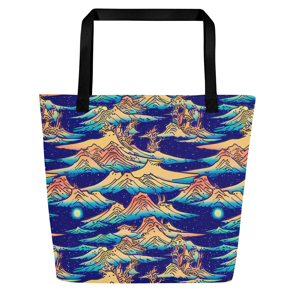 Large Tote Bag w/ Pocket - Mystical Mountain Mirage