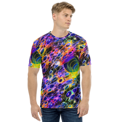 Men's Crew Neck T-Shirt - Neon Orbits