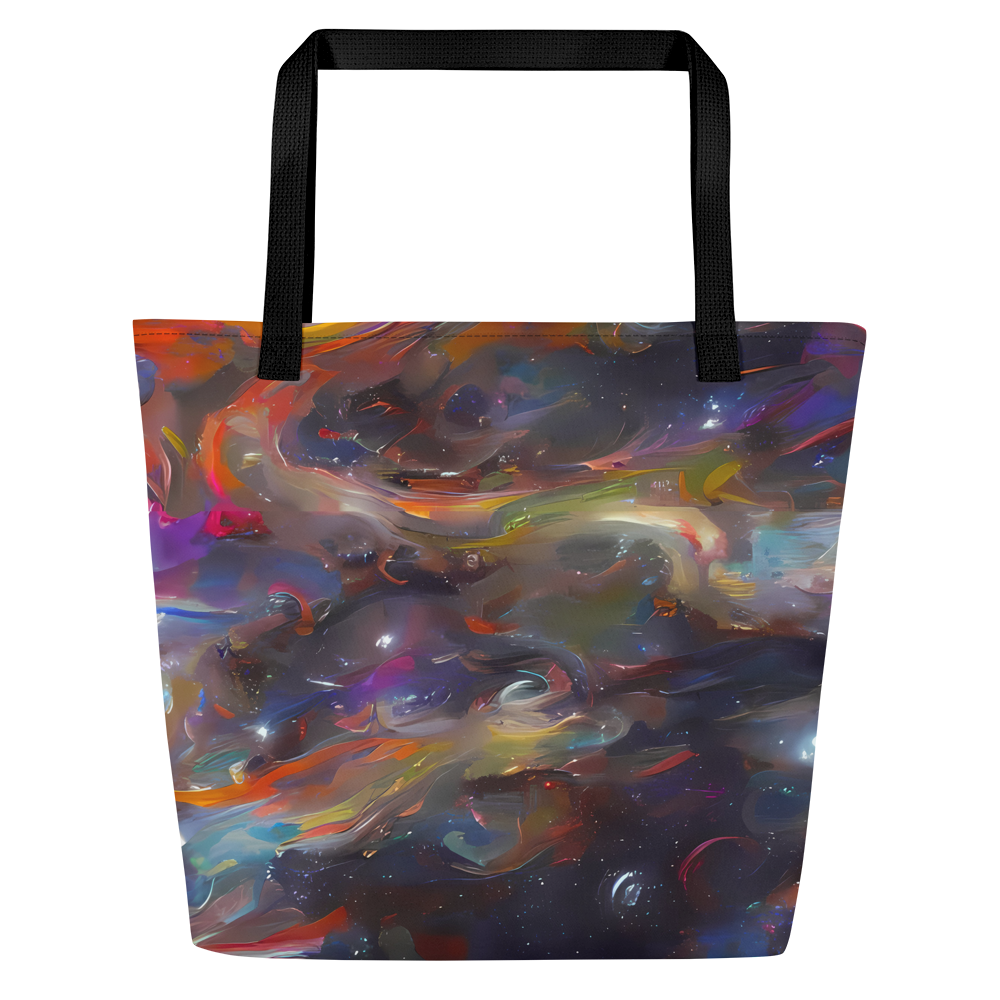 Large Tote Bag w/ Pocket - Chromatic Flux