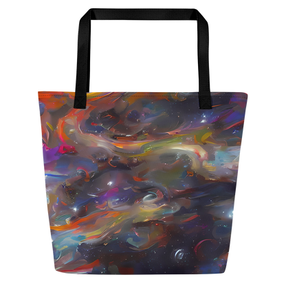 Large Tote Bag w/ Pocket - Chromatic Flux